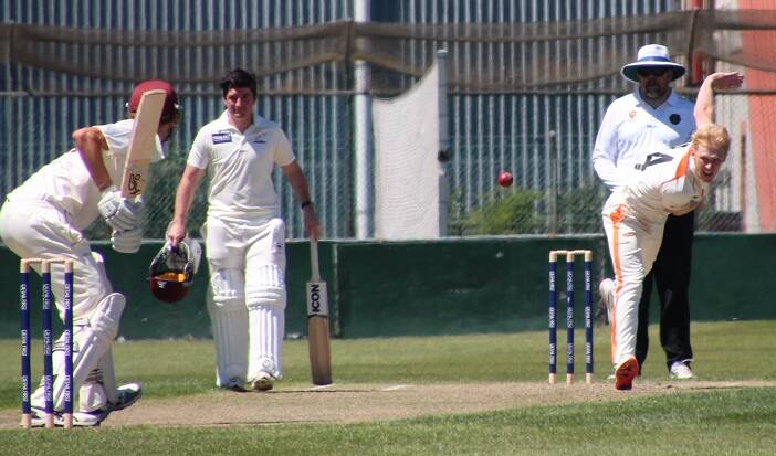 FLAT OUT: Greater Northern Raiders pace bowler Shaun Redman during last round's defeat against Clarence.