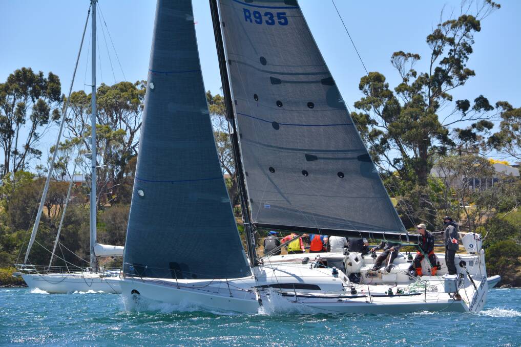 TAIWIND: Vertigo looking the goods late in the Launceston to Hobart yacht race. Picture: Colleen Darcey.