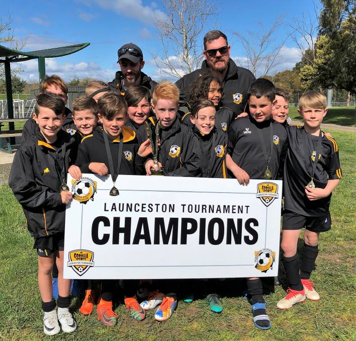 HOW GOOD IS THIS: The under-10 NTJSA Black side got its first taste of tournament success on home turf in Launceston on Sunday. Picture: Supplied
