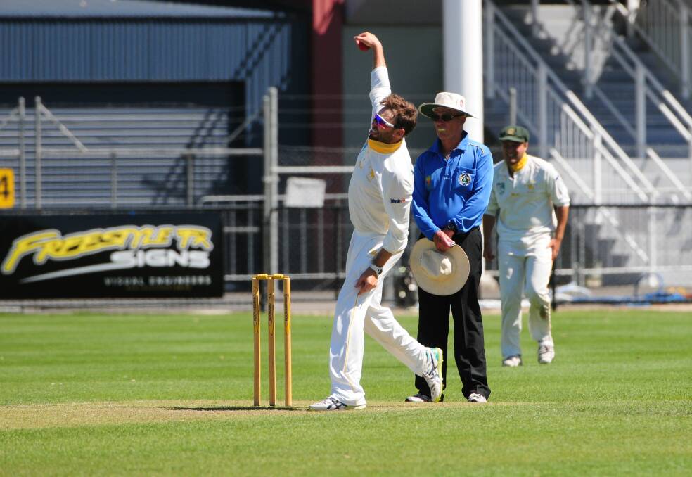 TURNER: South Launceston legspinner Jeremy Jackson delivers in the Cricket North clash against Mowbray at Invermay Park. Pictures: Paul Scambler