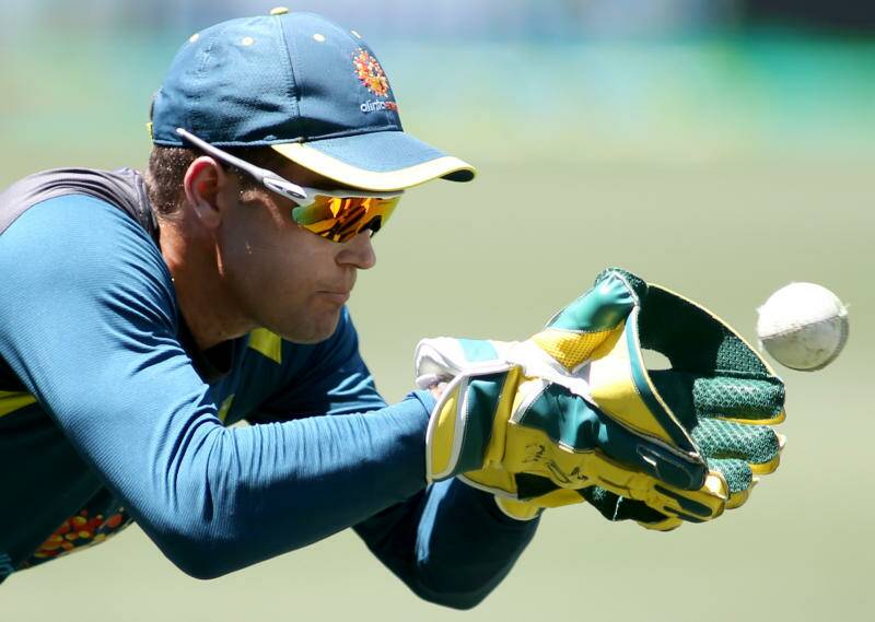FOCUS: Tim Paine practicing in Adelaide on Monday ahead of the Sri Lankan Test series. Picture: AAP