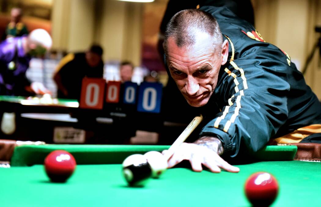 HOME TABLE: Stubbs lines up a shot at last year's Australian championships at the Country Club in Launceston. Picture: Neil Richardson