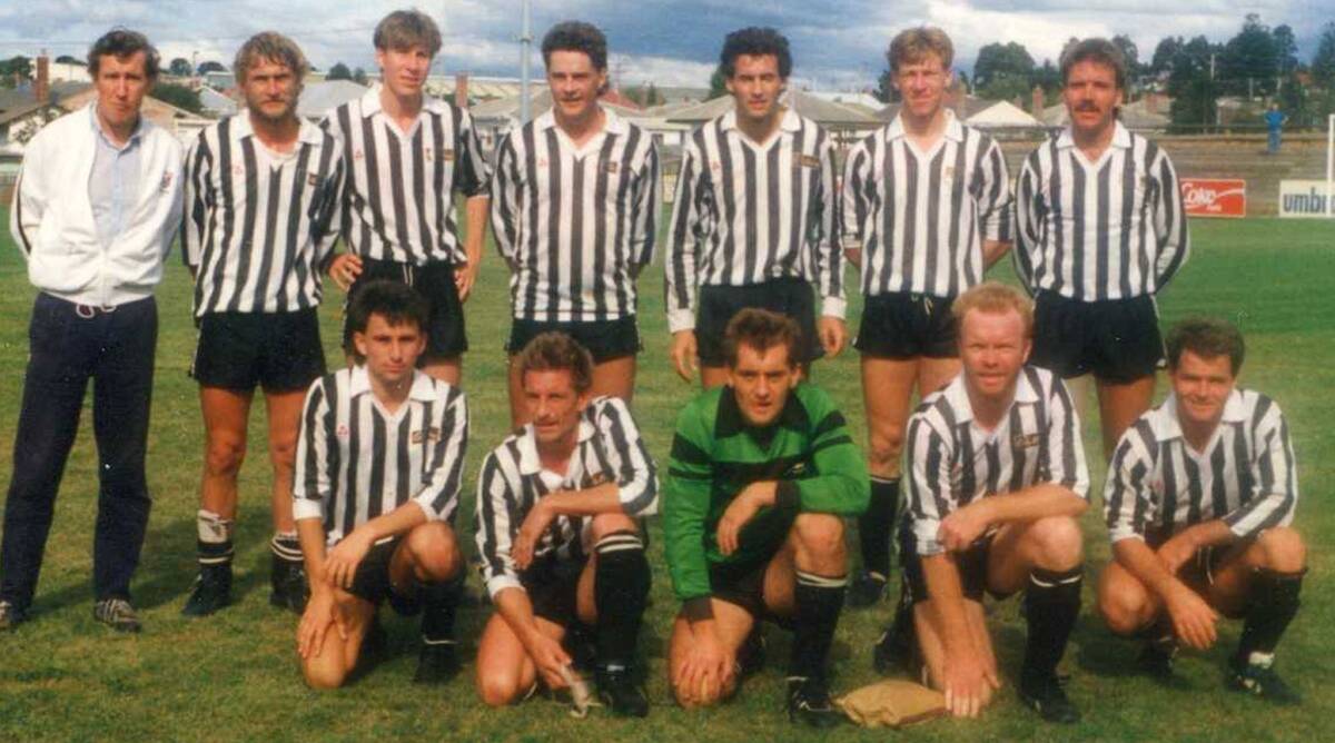 HEAVENLY: One-time Irish recruit Liam Monagle, second from the bottom right, was a member of one of Launceston City's best sides of the 1980s. Picture: Supplied