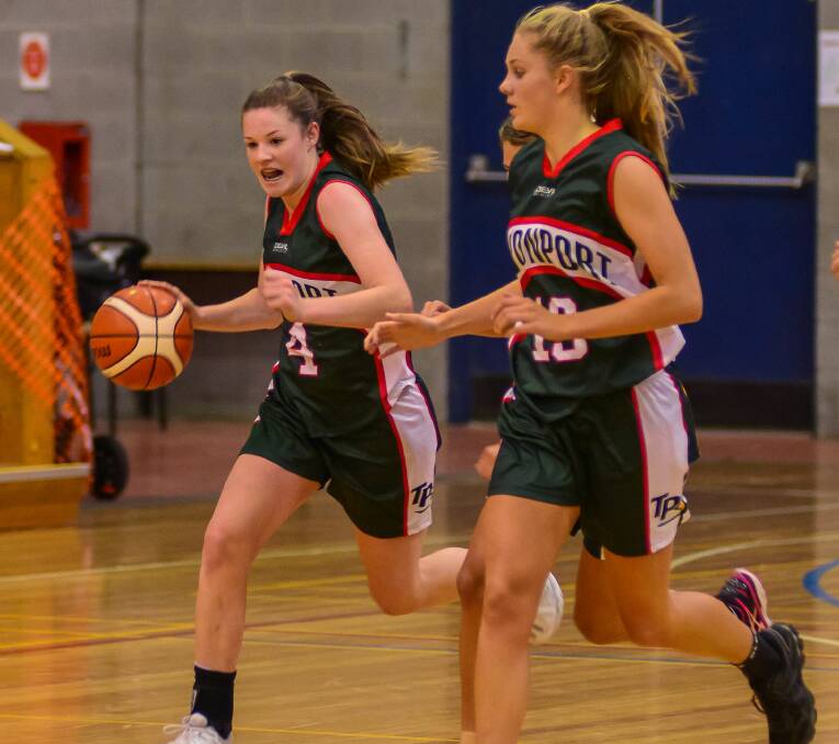 GOING DOWN TOWN: Devonport's Sarah O'Neill looks to make a fast break for her school at Elphin Sports Centre.