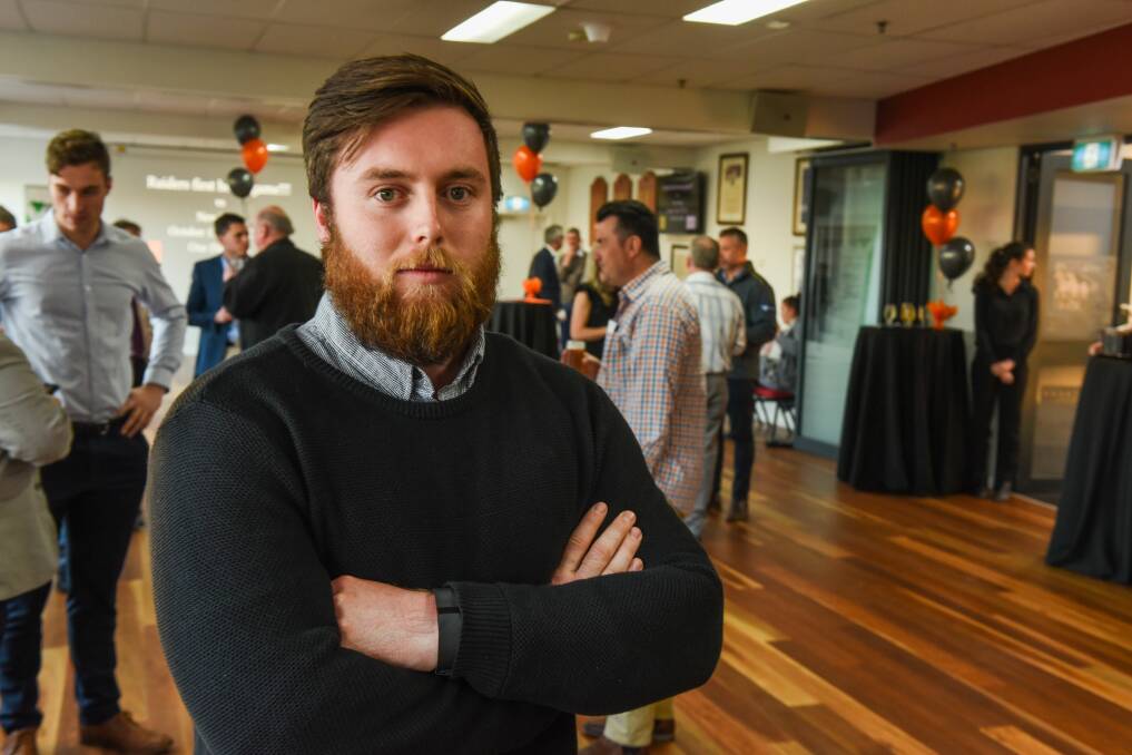 SERIOUS STUFF: Taylor at the Greater Northern Raiders launch.