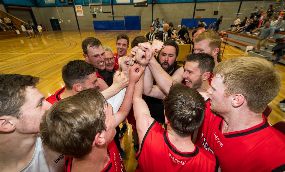 STICK TOGETHER: Launceston Lightning celebrate a breakthrough State League title last year and will have its work cut out in a revised 2020 home and away basketball competition once COVID-19 restrictions are lifted. Picture: Phillip Biggs