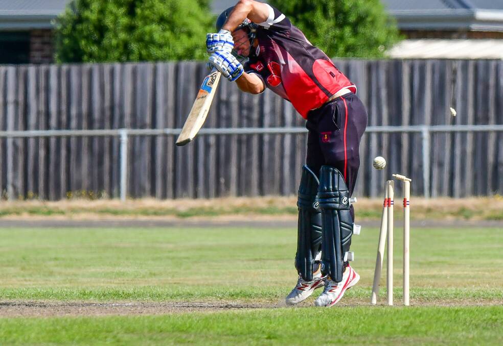 GOT HIM: Westbury finishes off the final in style against Ulvestone