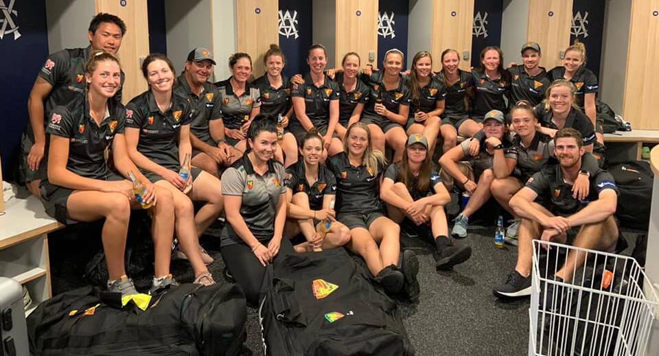 LAST HURRAH: Tasmania Tigers women after the narrow loss against Victoria. Picture: Supplied