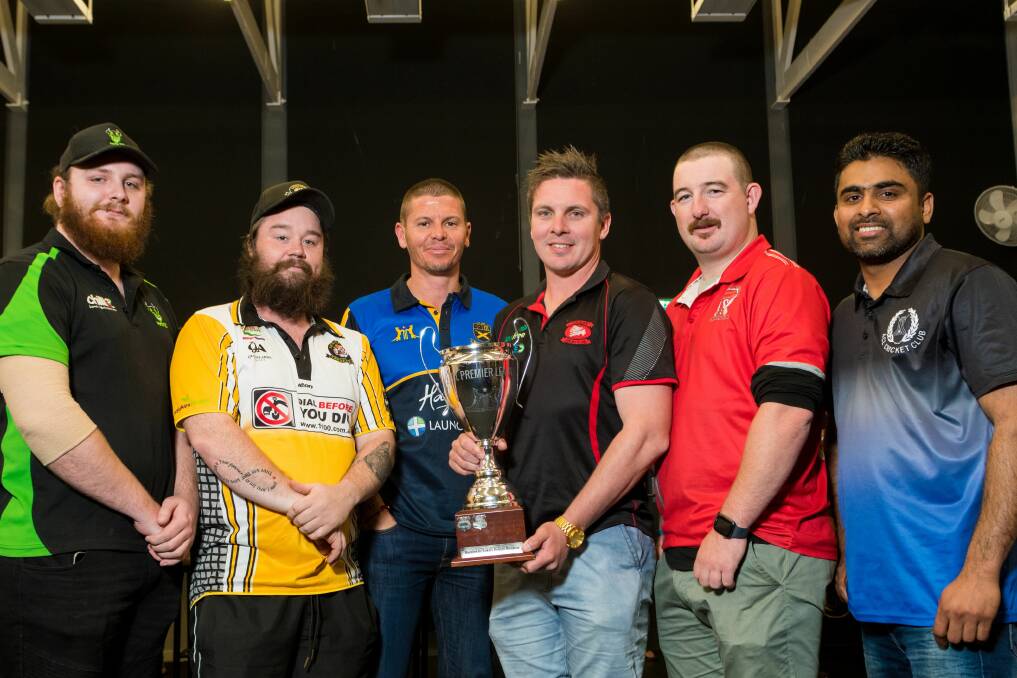 CUP HOPE: Perth's Zac Garland, Longford's Andrew Bassett, Trevallyn's John McCoy, Hadspen's Liam Reynolds, Beaconfield's Sean Barry and ACL's Chathura Athukorala all get set for the start of this season's TCL Premier League. Picture: Phillip Biggs