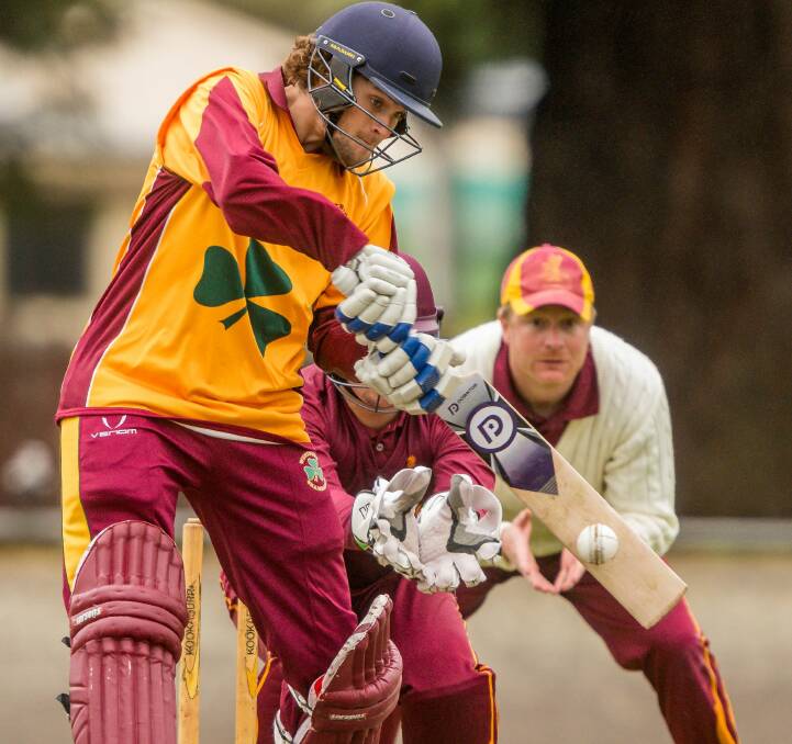 FULL FACE: William Donald launches a cover drive off the back foot. 