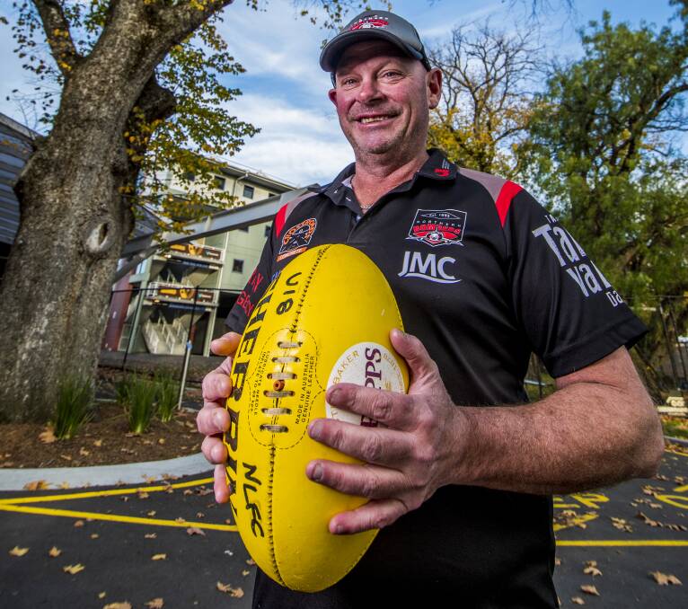 OFF THE BENCH: Former umpire Stuart Groom standing in front of UTAS Stadium is another face behind the inevitable North Launceston conveyor belt of success. Picture: Phillip Biggs
