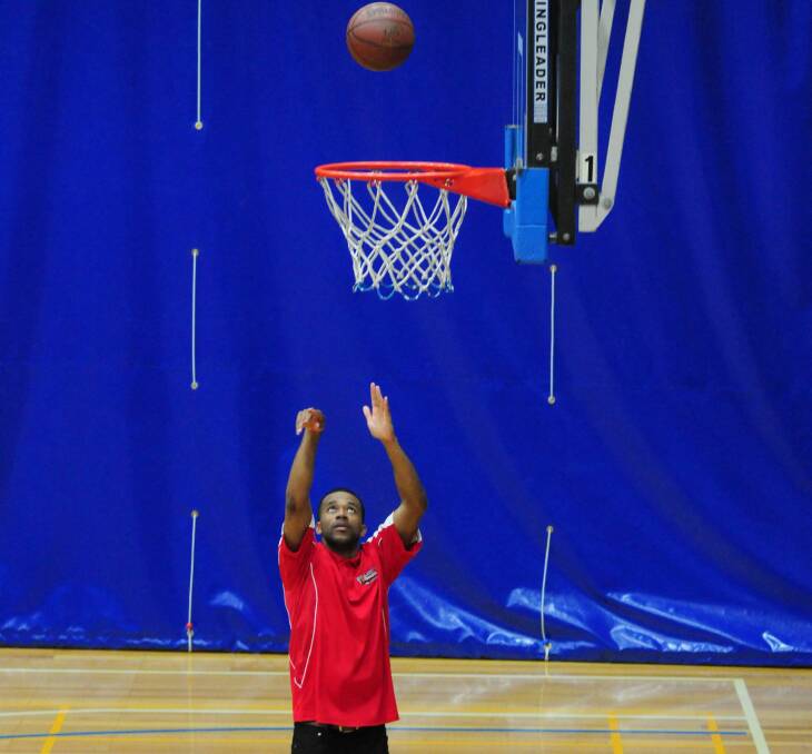 HOW IT'S DONE: Washington shoots some hoops at the Elphin Sports Centre.