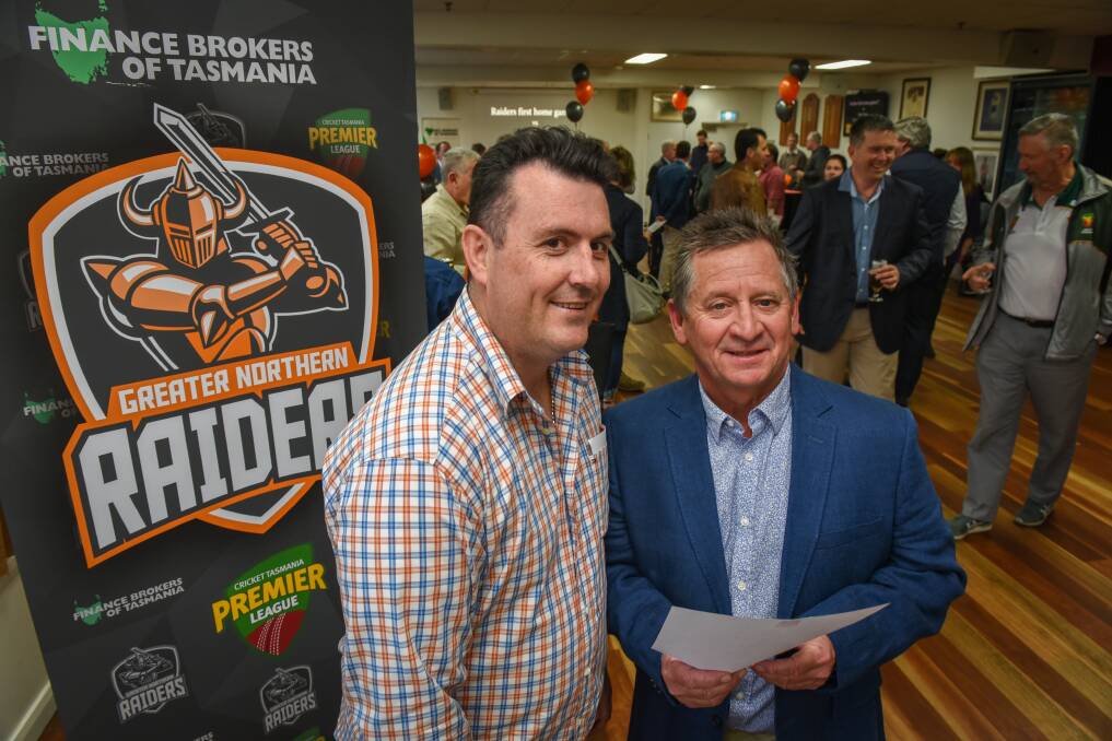 BRAINS TRUST: Team coach Andrew Gower and director of coaching Tom Coyle celebrate the inaugural CTPL season launch of the Greater Northern Raiders. Pictures: Paul Scambler