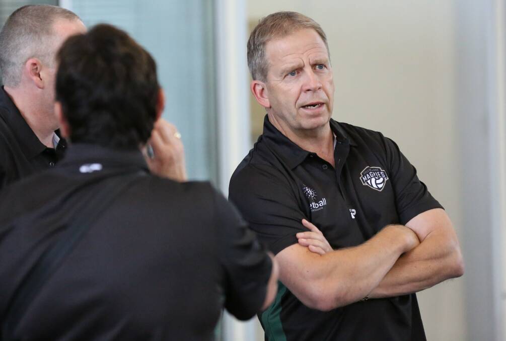 HIGH AND DRY: Jon Fletcher has been left waiting to coach the Tasmanian Magpies after supposedly returning this year before COVID-19 took affect after taking on the role in the team's inaugural 2016 ANL debut. Picture: Magpies Netball