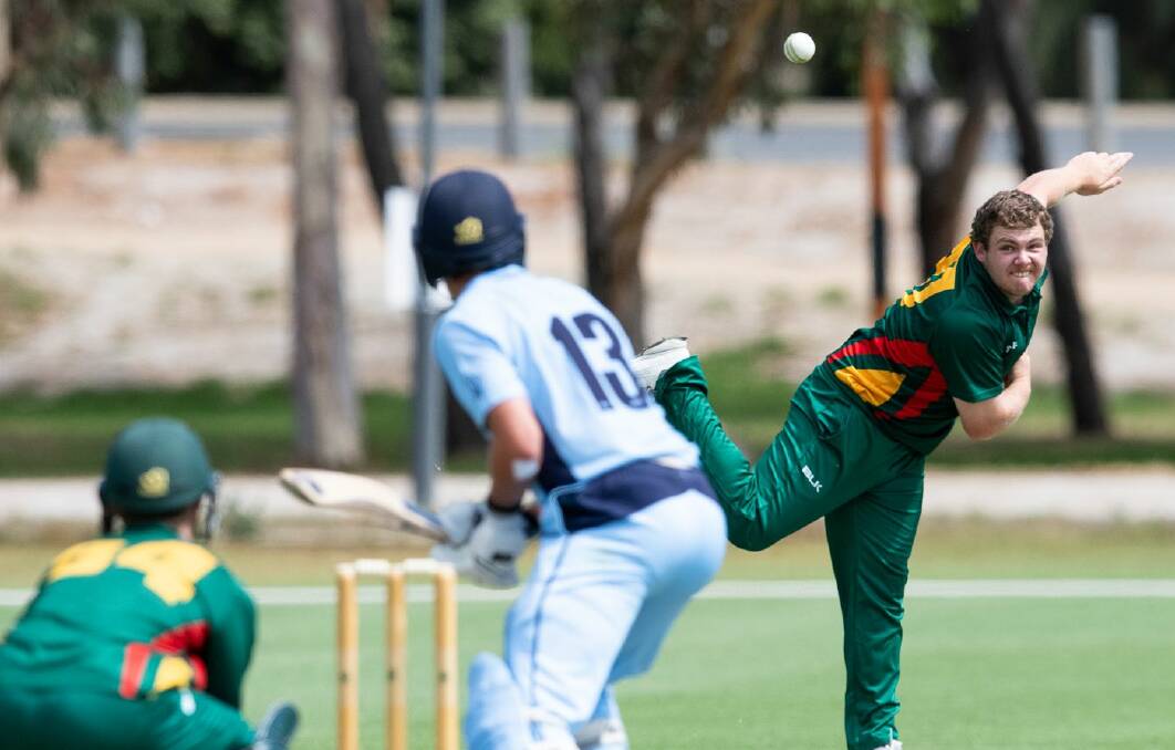 COME IN SPINNER: Tasmanian Jarrod Freeman delivers against NSW at the under-19 national championships.