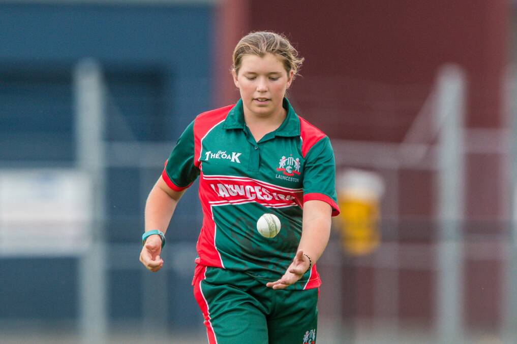 MY TRICKS: Launceston seamer Charlotte Layton is proving a dominant force with the ball this year. 