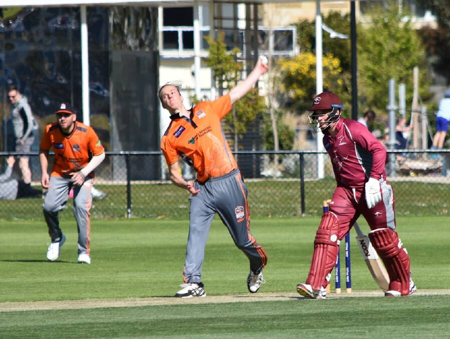 EXPRESS: Raiders spearhead James Beattie sends down a delivery at Kangaroo Bay Oval.