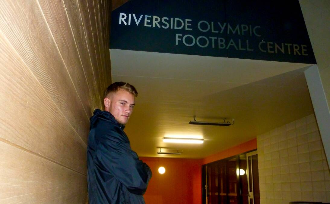 STANDING TALL: Nathaniel Atkinson during a return home to Riverside Olympic. Picture: Rob Shaw