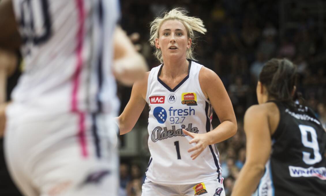 PASS IT HERE: Adelaide Lightning star Lauren Nicholson calls for the ball on Saturday night. Picture: AAP