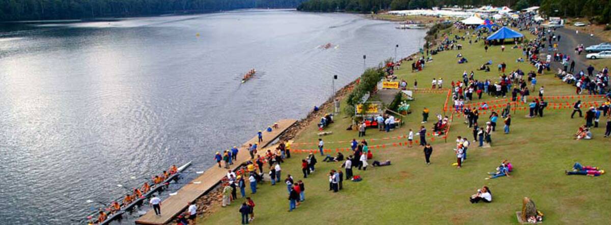 SET THE SCENE: Rowing at Lake Barrington. Picture: Rowing Tasmania