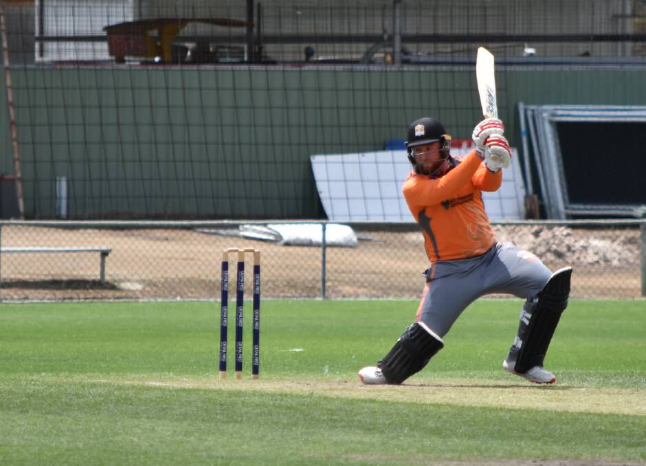 TOP SHOT: Raiders vice-captain Alistair Taylor in full flight, driving one off the back foot through the covers. 