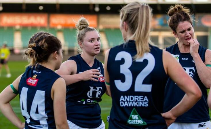 GOOD ADVICE: Launceston gun Daria Bannister again provided leadership in the encounter against Clarence. Picture: Solstice Digital