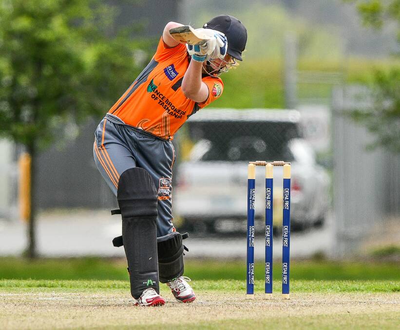 TOP SHOT: New Hobart Hurricanes rookie Rhianne Hack drives for the Greater Northern Raiders women's side in their debut game last week. Picture: Scott Gelston