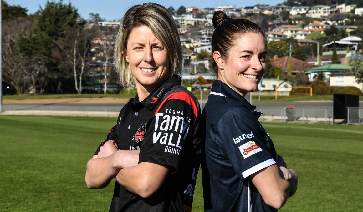 WILLING: North Launceston captain Jodie Clifford and Launceston coach Angela Dickson square off ahead of Saturday's TSLW opener at Windsor Park. Picture: Neil Richardson