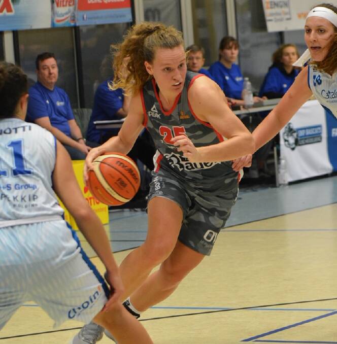 FOCUSED: Launceston Tornadoes signing Megan McKay in current action playing in Germany. Picture: Gabi Horndl