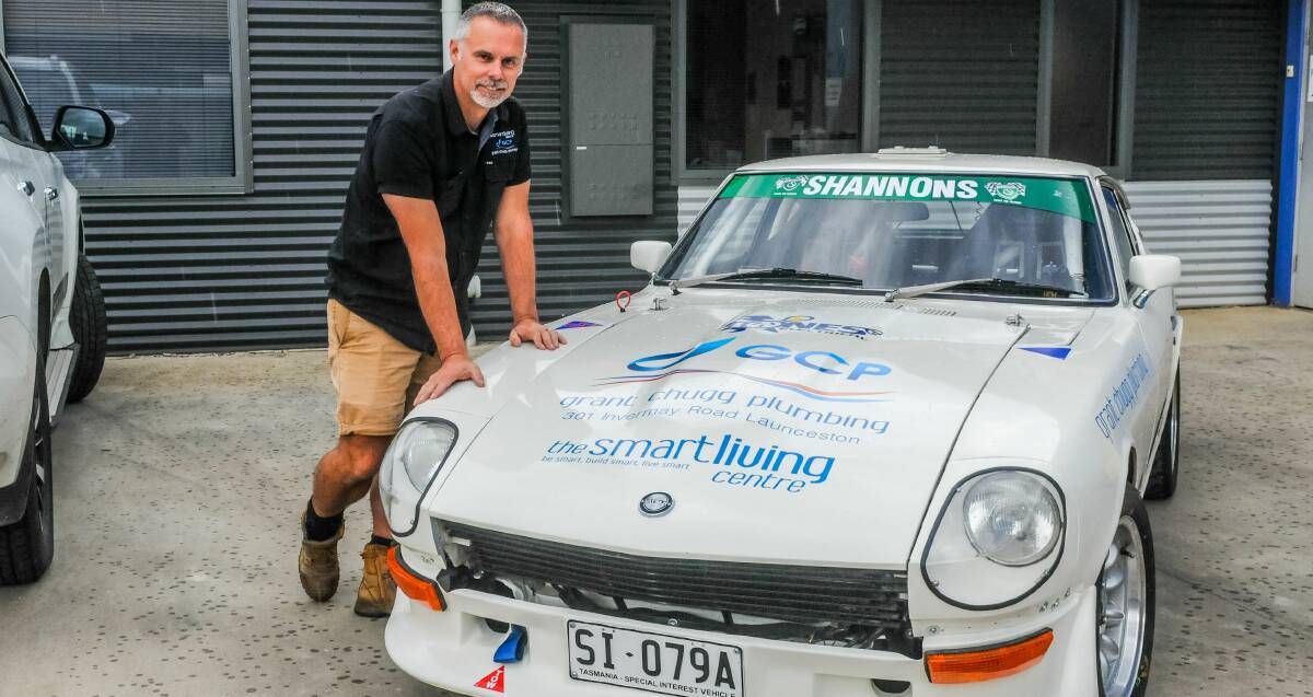 READY TO ROLL: Targa Tasmania driver Grant Chugg shows off his latest 1973 Datsun 2402 ahead of next week's rally throughout the state. Picture: Neil Richardson