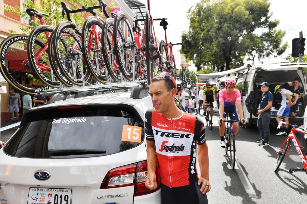 WAITING TIME: Richie Porte at the start of stage two of the Tour Down Under on Wednesday in suburban Norwood. Picture: AAP