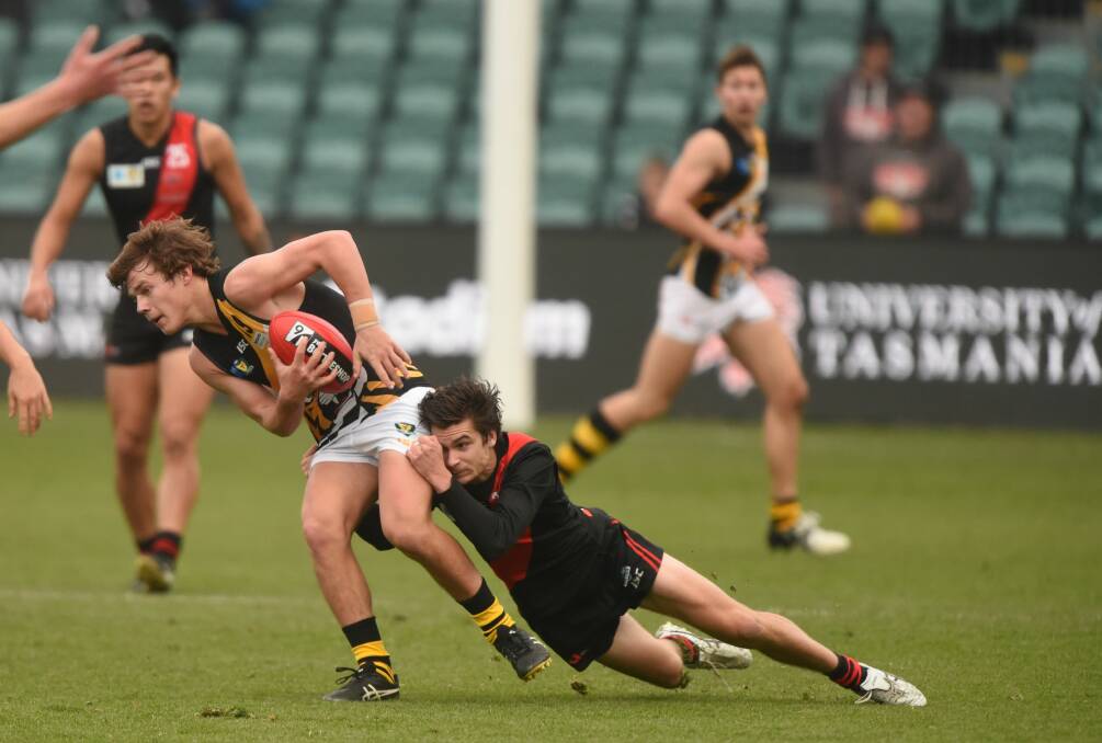 TACKLE: Teenager Sherrin Egger continues his great form this year.