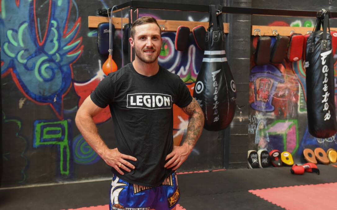RESILIENT: Legion promoter and trainer Jacob Gelston cuts a lonely figure in the gym, left scratching his head over abandoning his Mixed Martial Arts cards. Picture: Paul Scambler