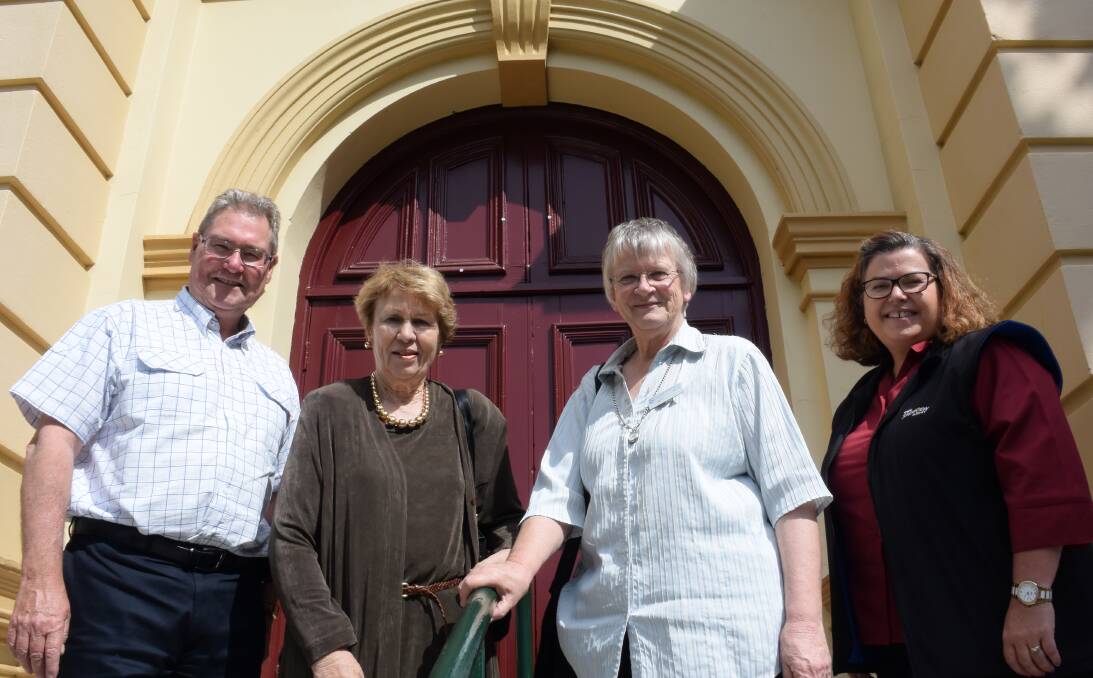 COMING TOGETHER: Launceston charity heads Brian Roach (City Mission), Elizabeth Daly (Colony 47), Hetty Binns (St Vincent de Paul) and Anita Reeve (Salvation Army) ready to open Albert Hall's doors to the needy for Christmas lunch.
