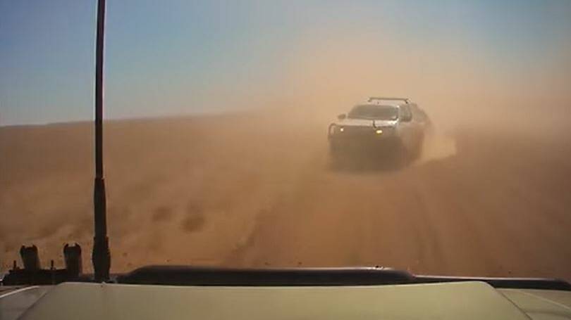 Police said it demonstrated the dangers of not exercising patience on a dusty road.