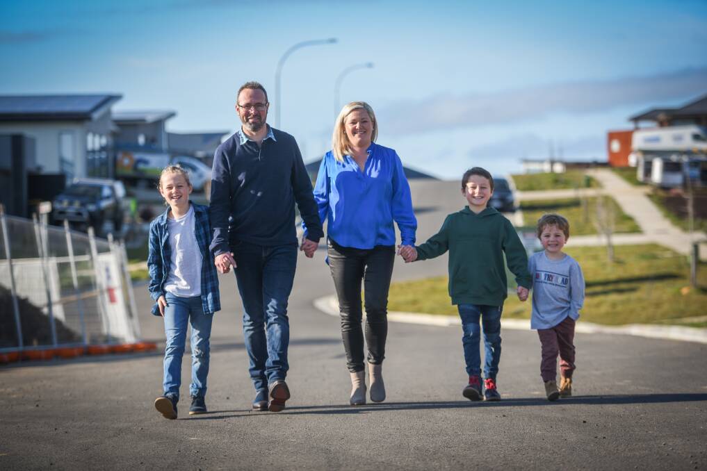 LOOKING AHEAD: James and Rachel Williams with their sons Hamish 10, Rupert 8, and Edmund, 4. Picture: Paul Scambler. 