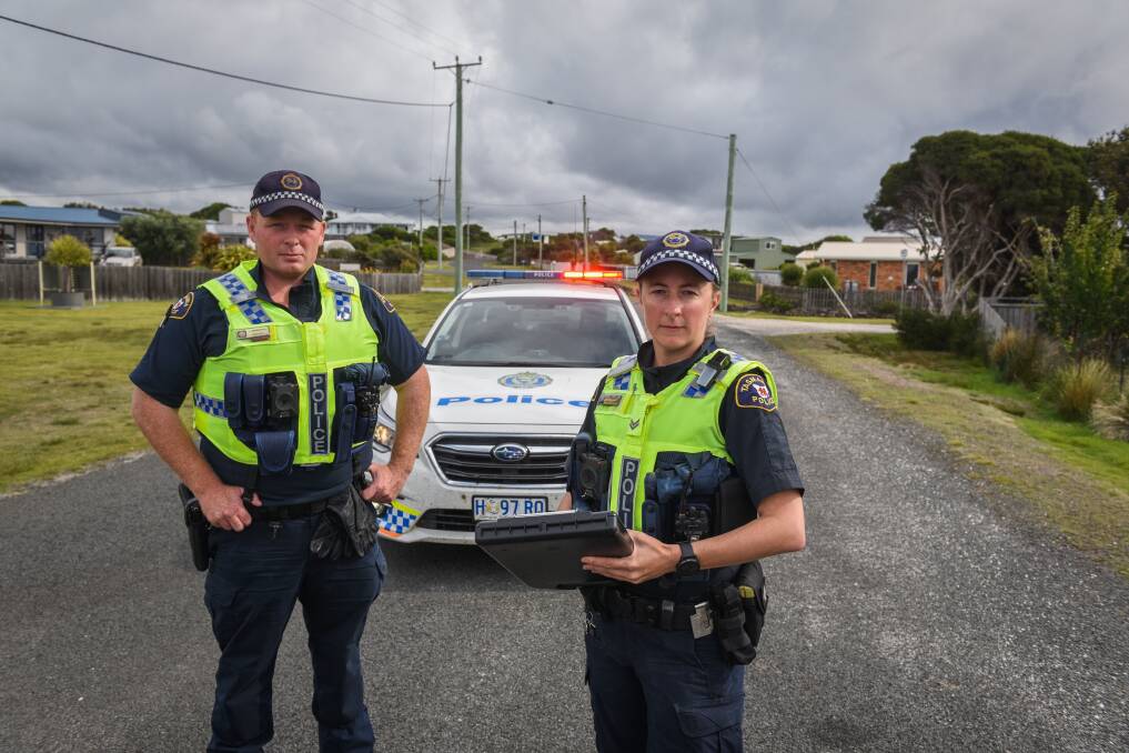 ZERO TOLERANCE: Constable David Marshall and Senior Constable Alison Mackay were part of a heavy police presence out in force on Good Friday. Picture: Paul Scambler. 