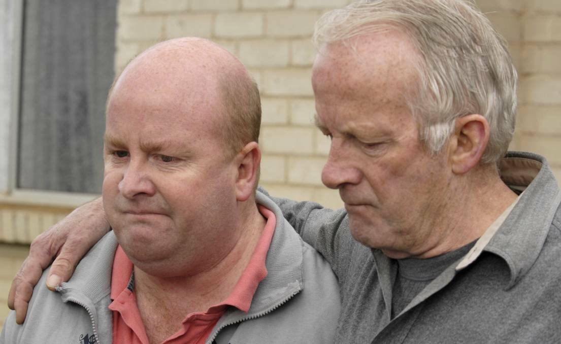 Paul and Robert Barker speaking to the media just days after Shane's murder in 2009.