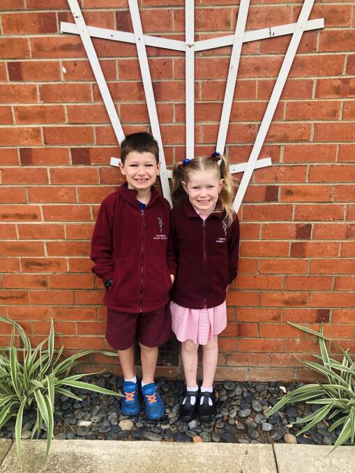 Lachlan and Charlotte Gleeson were on the school bus together, but only one of them got off. Their mum Louise says Lachlan blamed himself for Charlotte's disappearance. Picture: Supplied.