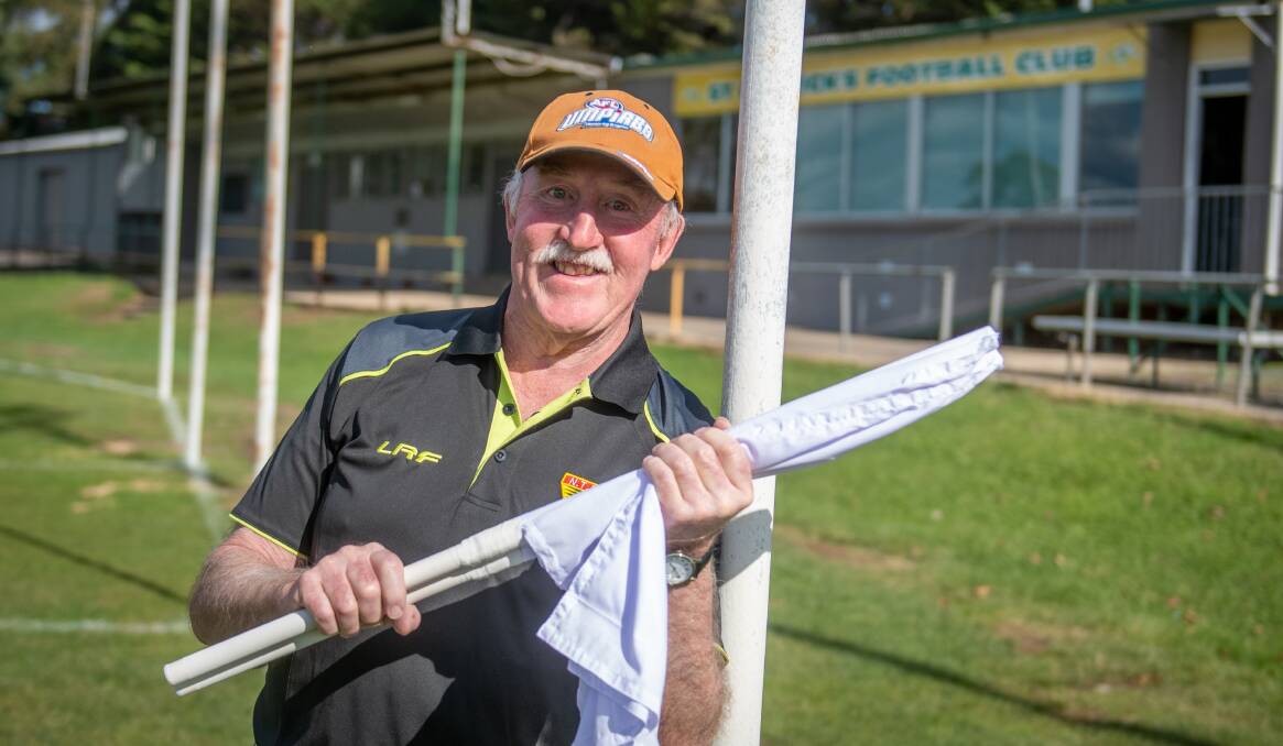 BIG OCCASION: Veteran goal umpire John Moroney will officiate his 900th NTFA game on Saturday at Youngtown Oval. Picture: Paul Scambler