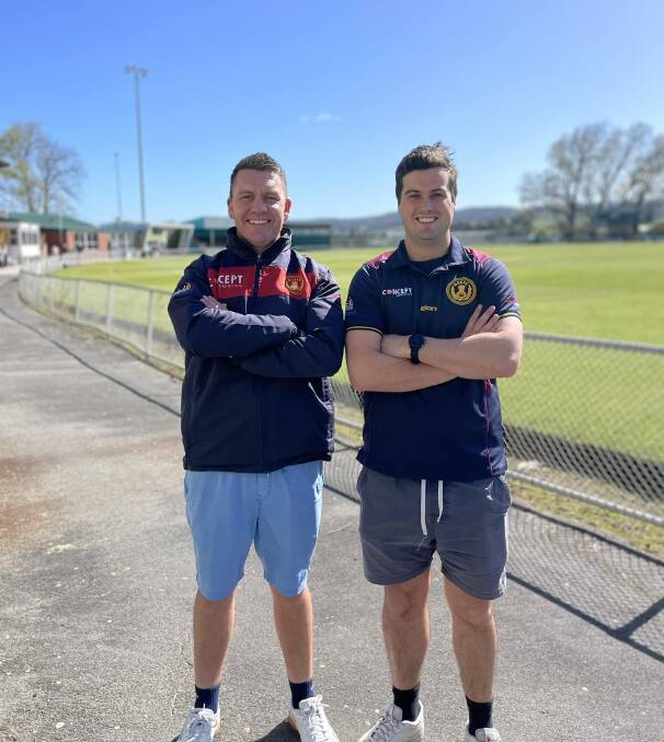 Old Scotch coach Brayley Coombes with his new assistant coach Fletcher Seymour. Picture by Old Scotch