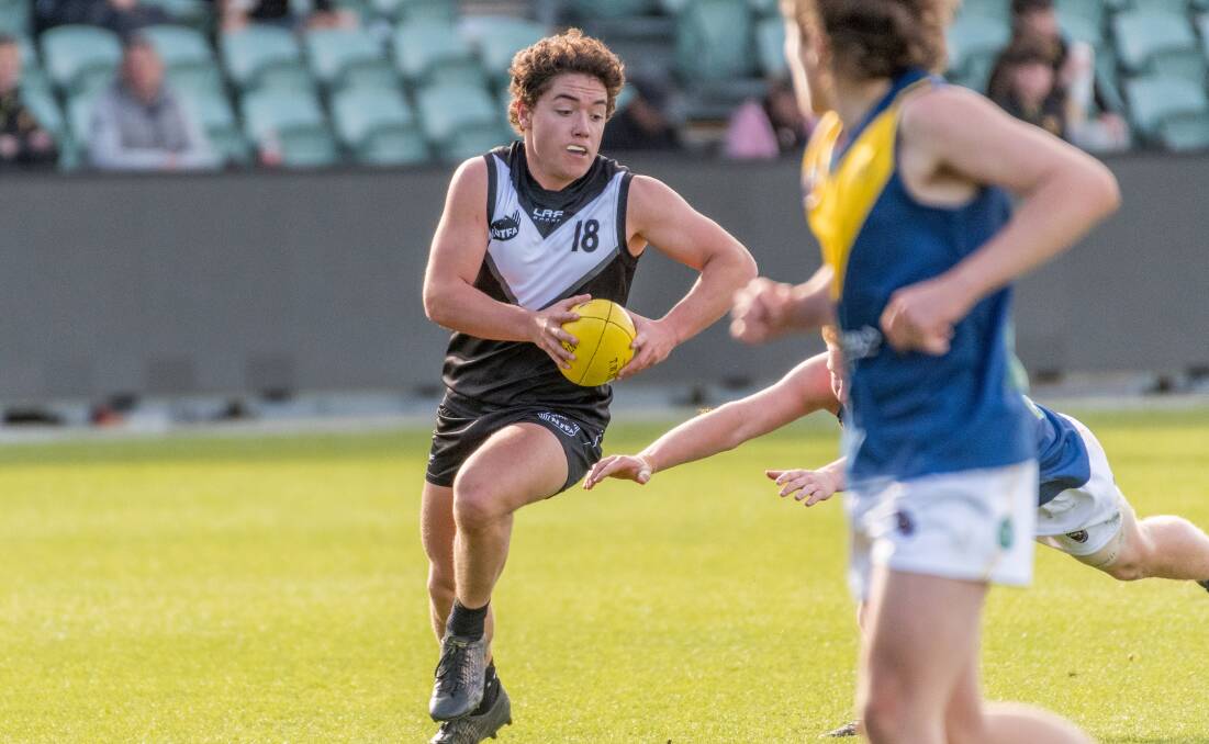 Captain Will Richards in action for the NTFA under-18s last year against the SFL. Picture by Phillip Biggs 