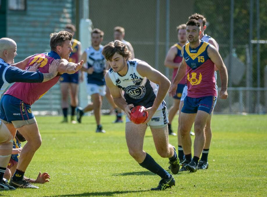 GIVING ALL: Old Launcestonians' Zach Gardner was his team's best player against East Coast a fortnight ago. Pictures: Paul Scambler