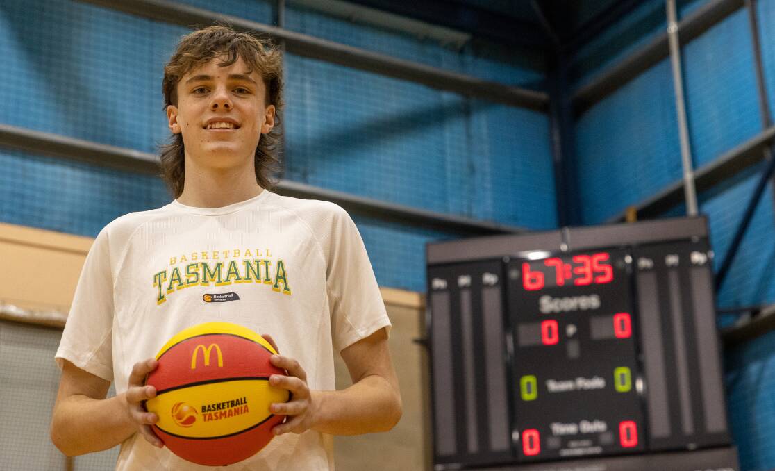 MILESTONE: Launceston's Aiden Gibson, 16, has been selected in under 18 boy's state basketball team to play at nationals in Ballarat. Picture: Cameron Towns