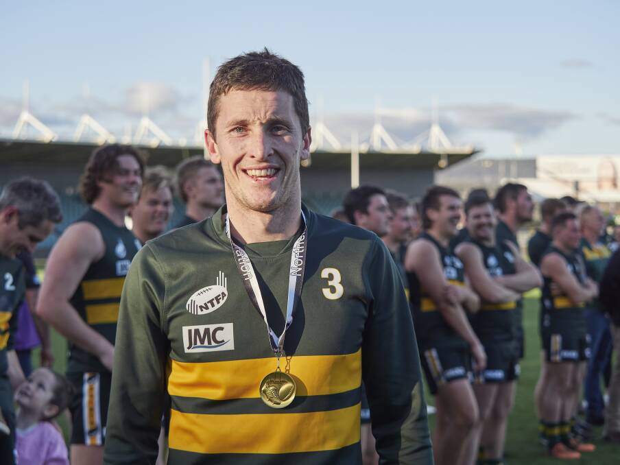 Jake Laskey, who won the best on ground medal in Saturday's grand final, will coach St Pats next year. Picture by Rod Thompson 