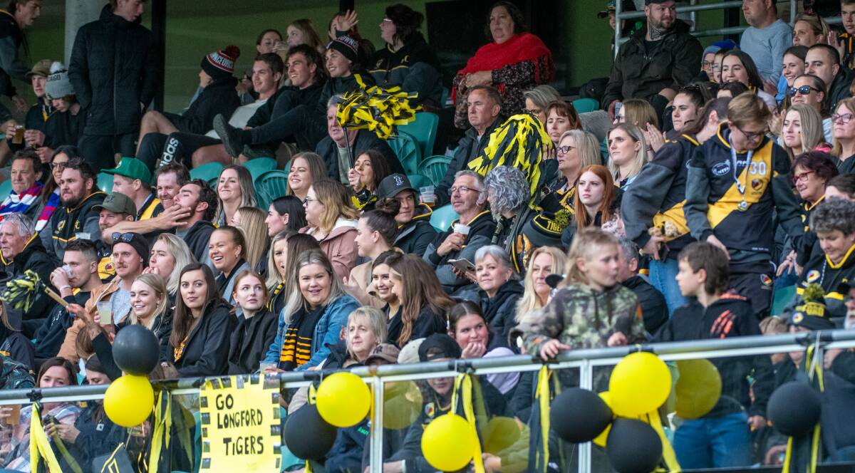 Longford fans watch on as the Tigers win the 2022 NTFA premiership at UTAS Stadium. Picture by Paul Scambler 