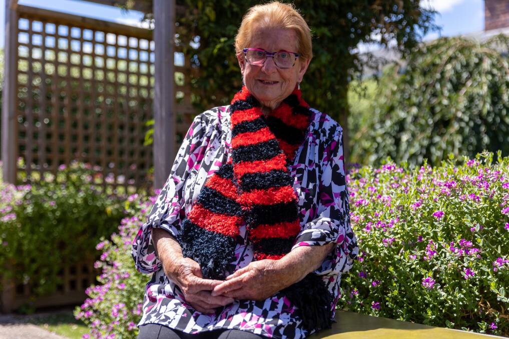 AN HONOUR: OAM recipient Tasma Lapham wearing her North Launceston Bombers scarf. Picture: Cameron Towns