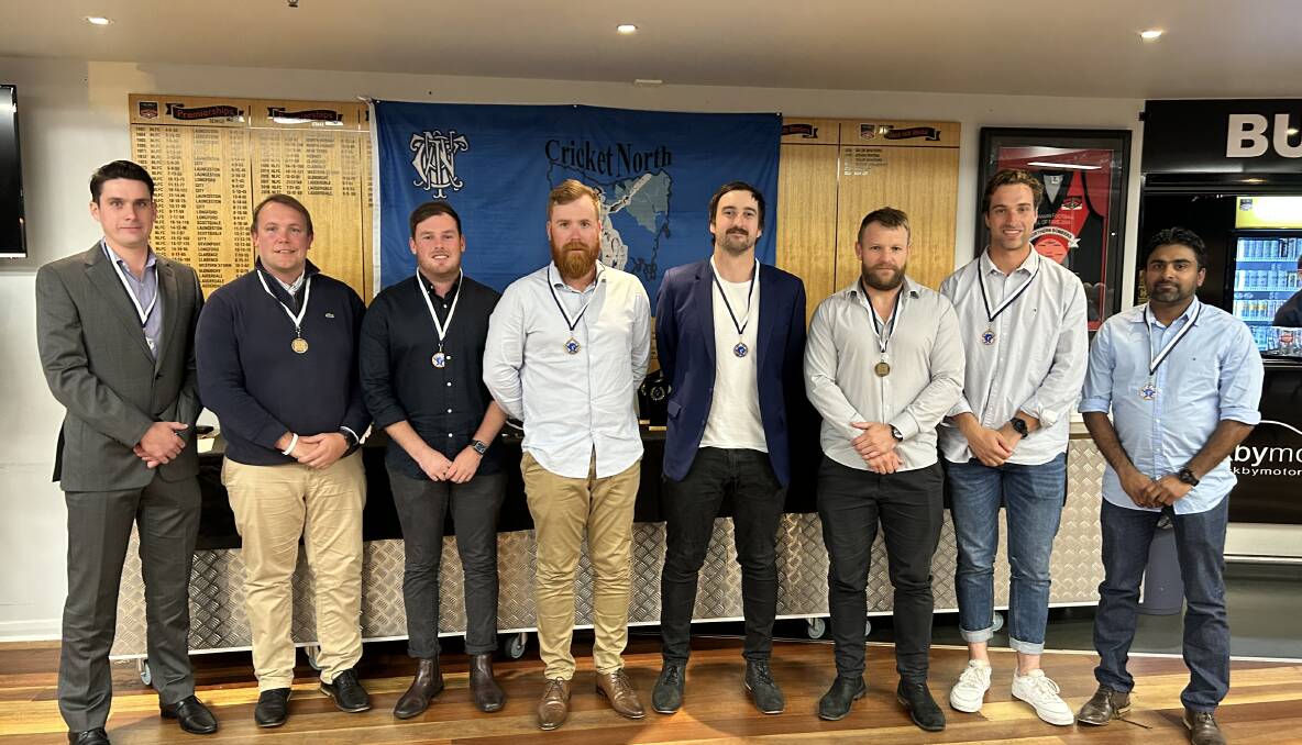Representatives from the Cricket North men's team of the year.