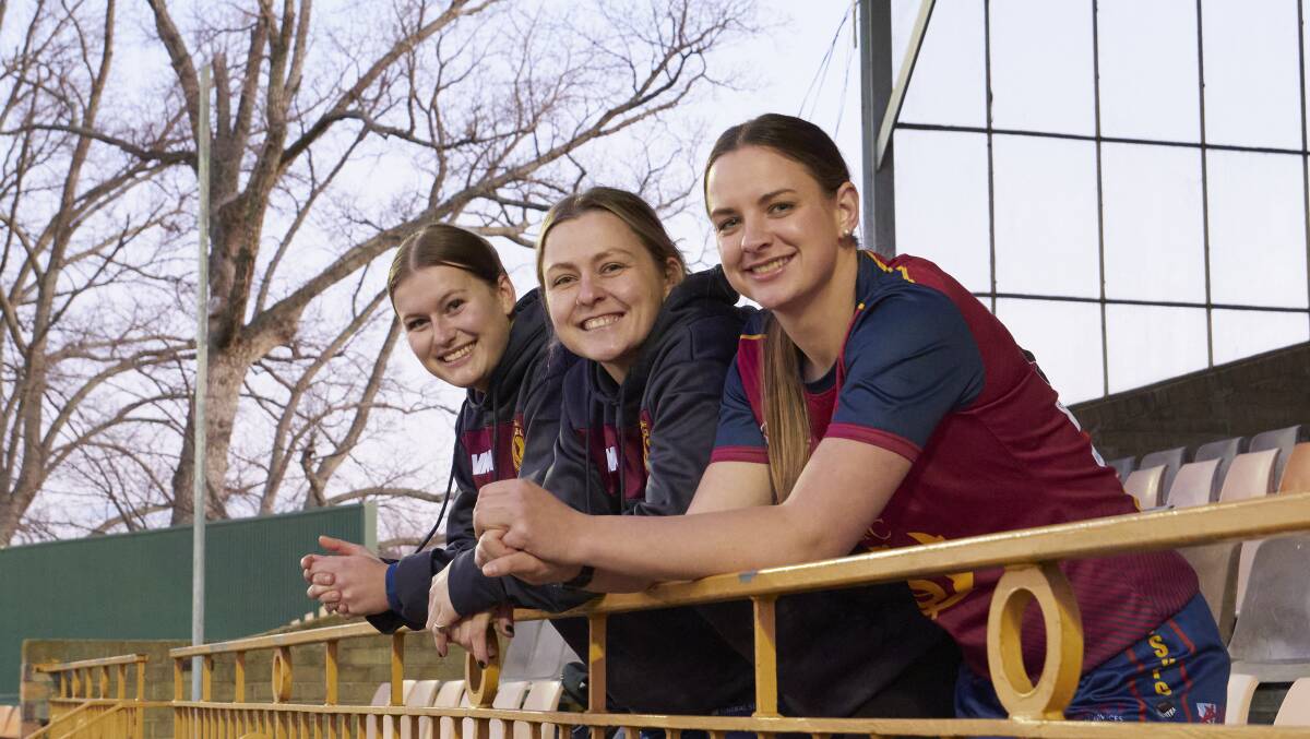 AT HOME: (l-r) Old Scotch's women's players Frankie Strickland-Huggett, Maddie Pitt and Sarah Giles.
