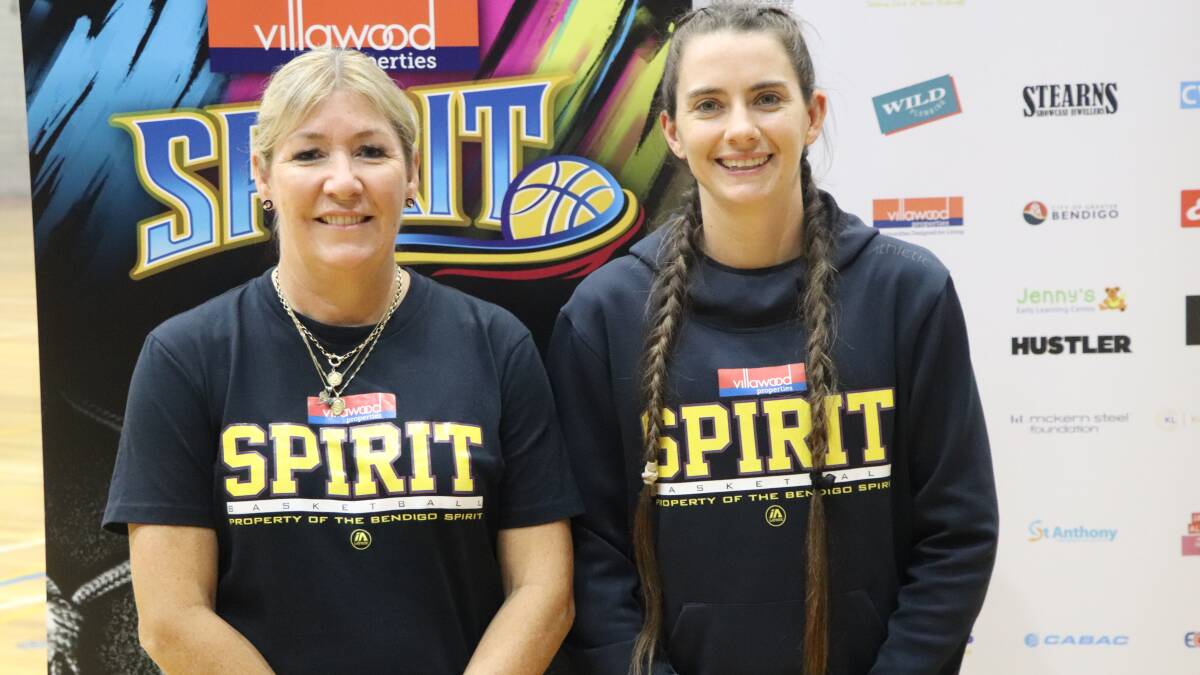 TOURING TASSIE: Bendigo Spirit coach Tracy York and gun player Tessa Lavey at Elphin Sports Centre on Monday. Pictures: Brett Jarvis 